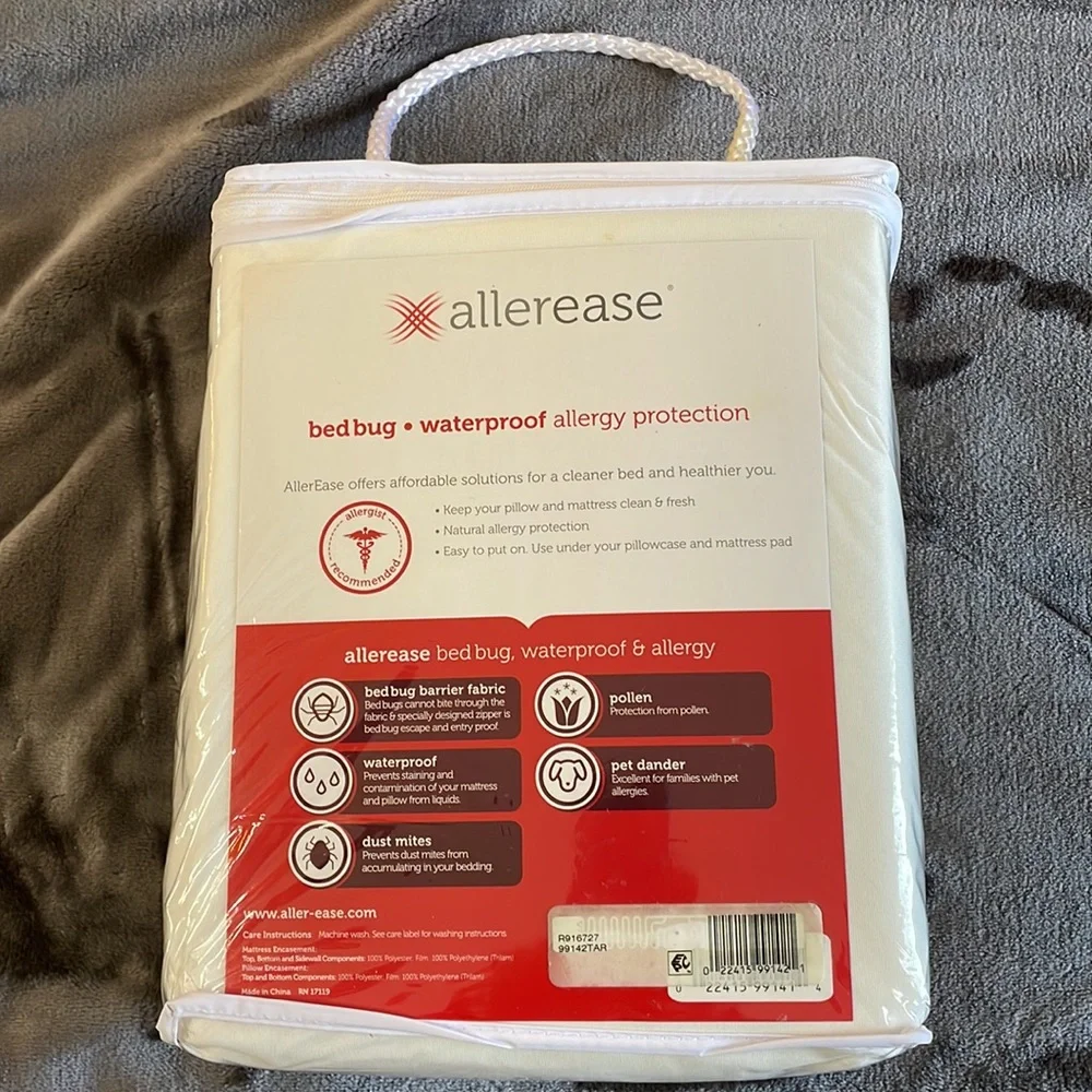 Allereease Bed Bug Barrier Protection Kit. Includes matttess and pillow casings